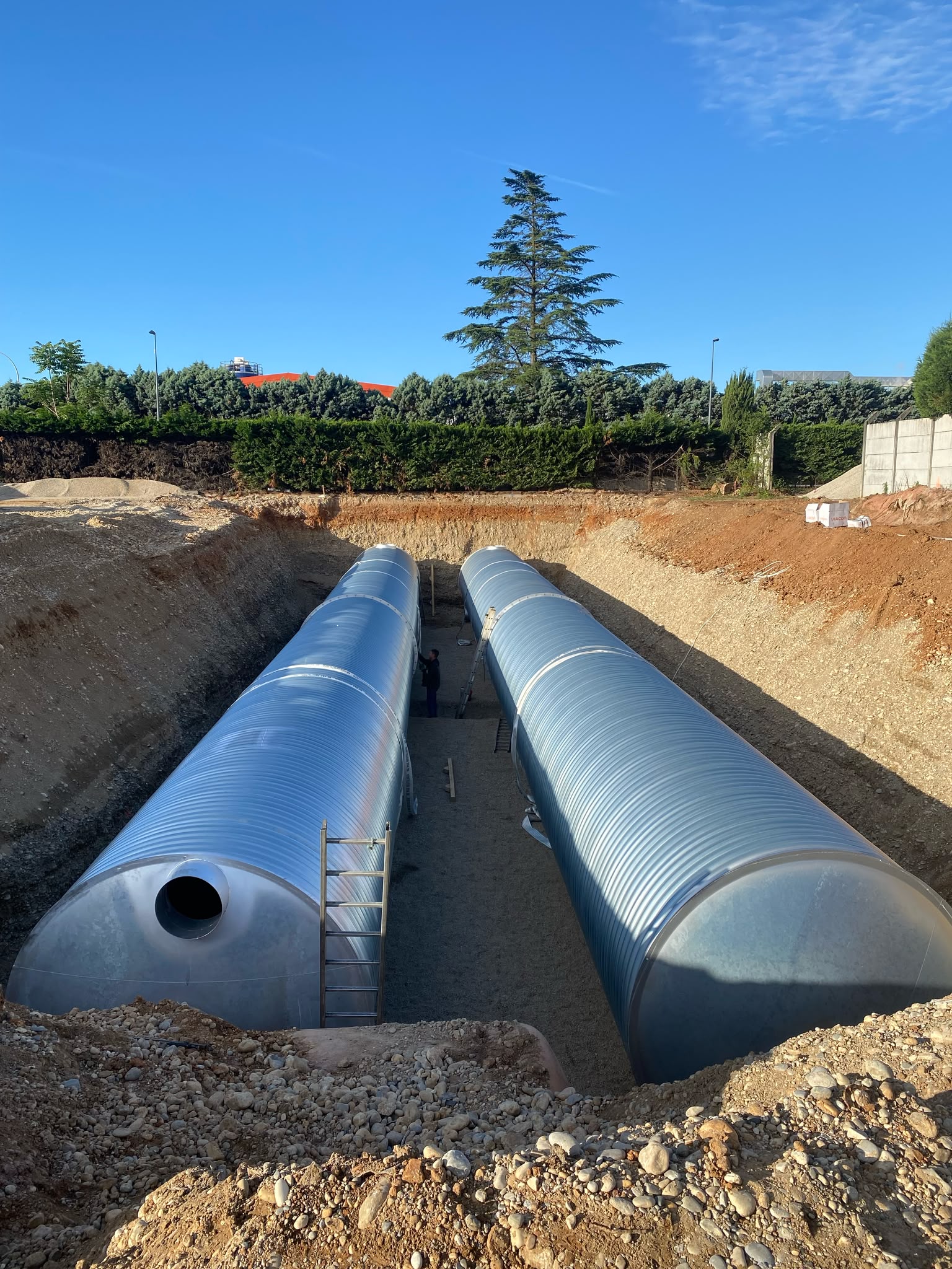 Installation de rétention d'eau incendie terminée sur le site EuroMetal